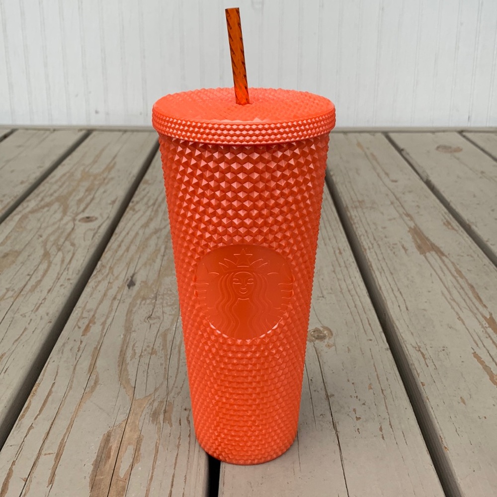 Orange Studded Starbucks Cup 24 oz tumbler